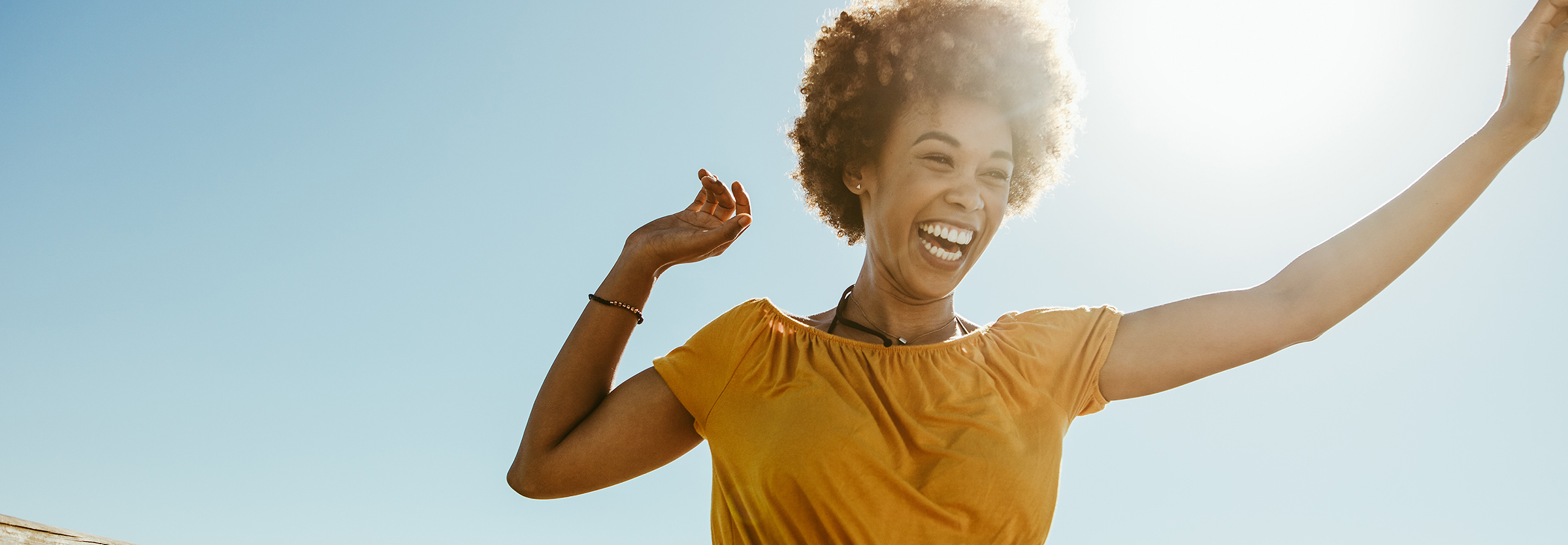 woman smiling outside