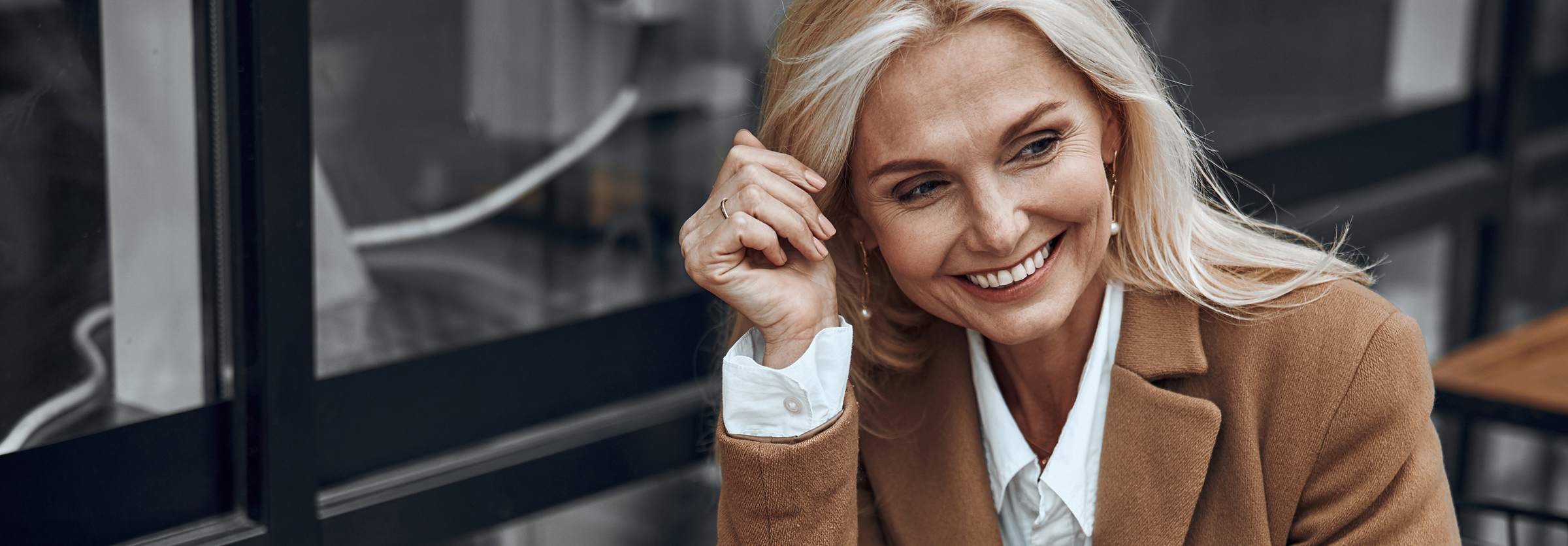 older woman smiling